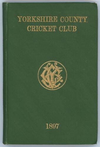 Yorkshire C.C.C. annual 1897. 5th year of issue. 138pp plus &lsquo;Notes&rsquo; pages as issued. Edited by J.B. Wostinholm. J. Robertshaw, Sheffield, printer. Original green boards with titles in gilt to front board and spine and gilt &lsquo;Y.C.C.C.&rsquo; emblem to centre, gil