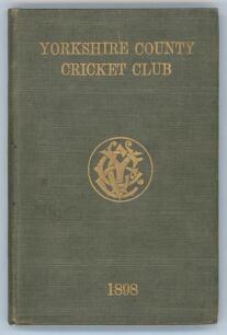 Yorkshire C.C.C. annual 1898. 6th annual issue. 146pp plus fourteen &lsquo;notes&rsquo; pages as issued. Edited by J.B. Wolstinholm. J. Robertshaw, Sheffield, printer. Original green/ grey boards, titles to front board and spine paper with Yorkshire emblem to centre,
