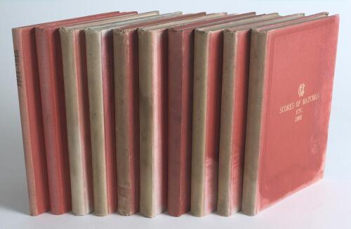 &lsquo;Marylebone Cricket Club. Matches for the Season with full scores and batting averages&rsquo;. A good run of eleven editions in original red cloth for seasons 1893, 1903-1906, 1908-1911, 1913 and 1944/45.