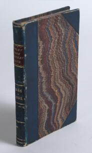 &lsquo;Scores of the Apsley Park Cricket Club&rsquo; 1886-1893. Eight volumes of match scores, averages and rules for each of the eight seasons bound together in one volume in contemporary blue calf and marbled boards, marbled page edges. Padwick 1937. Some rubbing t