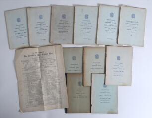&lsquo;Granville (Lee) Cricket Club Scores & Averages&rsquo; 1891-1902. A run of twelve issues of annual scores, averages and fixtures issued to members for seasons 1891 to 1902. The 1891 issue is in the form of a four page printed leaflet, the remainder published as