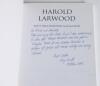 Harold Larwood. Two hardback titles by Larwood, both with his signature in ink laid down to the title page. &lsquo;Body-Line?&rsquo;, London 1933, original green cloth, and &lsquo;The Larwood Story&rsquo;, Harold Larwood, London 1965, dustwrapper with old tape repairs. Sold wit - 4