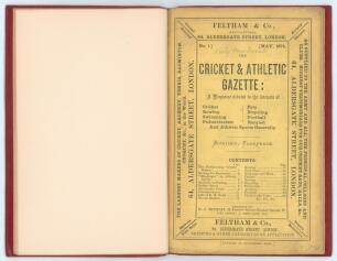 &lsquo;The Cricket and Athletic Gazette. A Magazine devoted to the interests of Cricket, Rowing, Swimming, Pedestrianism, Polo, Bicycling, Football, Racquet and Athletic Sports Generally&rsquo;. Issue No. 1 (only issue), Feltham & Co., London May 1875. Bound in full 