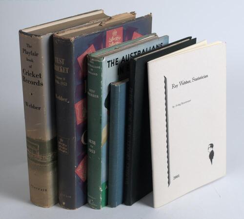 &lsquo;Roy Webber. Statistician&rsquo;. Irving Rosenwater. Newnham, Gloucestershire, December 2001. Limited edition number 56 of one hundred numbered copies produced, of which ninety were for sale, signed by the author. From the collection of Gordon Ross, sports jour