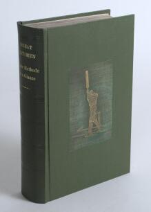 &lsquo;Great Batsmen. Their Methods at a Glance&rsquo;. G.W. Beldham and C.B. Fry. London 1907 reissue. Rebound in modern green cloth with gilt title to spine. Panel of the original front cover gilt illustration of a batsman laid down to the front board. Gilt to top 