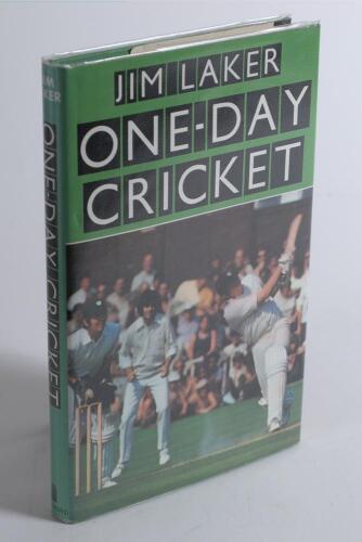 &lsquo;One-Day Cricket&rsquo;. Jim Laker. London 1977. Original hardback with very good dustwrapper. Signed to the title page &lsquo;Best wishes, Jim Laker&rsquo;. Padwick 3065-1. Very good condition.