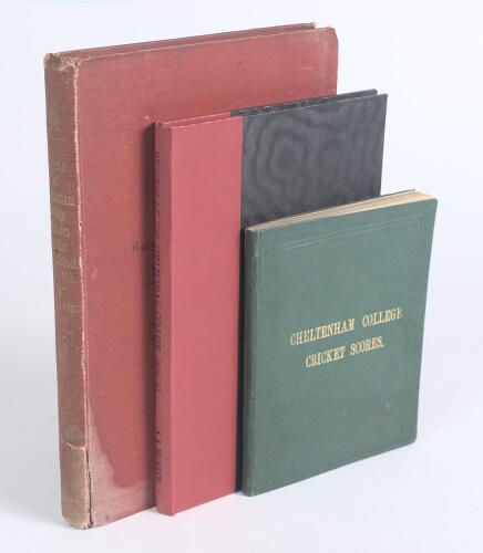 Cheltenham College. &lsquo;Records of the Cheltenham College Cricket, Boating, Rifle & Racquet Matches against Public Schools 1856-1883&rsquo;, first edition, London 1884 rebound in modern red/ black cloth, and second edition titled &lsquo;Records of Cheltenham College Mat