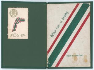 &lsquo;What Came of Wearing The Free Foresters&rsquo; Ribbon&rsquo;. Mrs Charles Bedford. Printed by Lomax at &lsquo;The Johnson&rsquo;s Head&rsquo;, Lichfield c.1894. 17pp. Original decorative wrappers with red and green diagonal stripes to front, tipped in to modern green cloth with gilt 