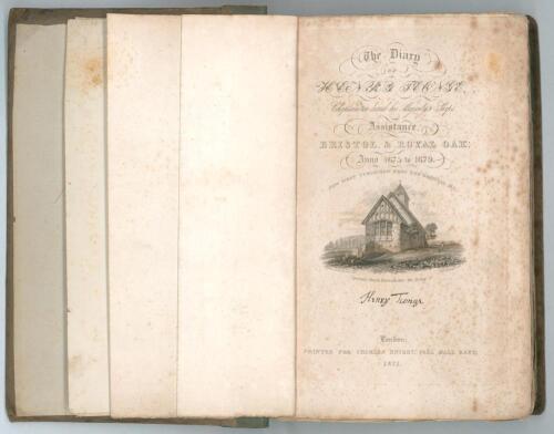 &lsquo;The Diary of Henry Teonge, Chaplain on board his Majesty&rsquo;s Ships Assistance, Bristol, and Royal Oak: Anno 1675-1679. Now published from the original MS&rsquo;. Henry Teonge. Printed for Charles Knight, first edition London 1825. Bound in grey boards with green