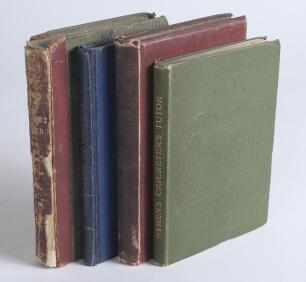 Cricket instructional and historical books. Four hardback titles. &lsquo;The Cricket-Field&rsquo;, James Pycroft, Longman, 4th edition London 1862. Wear and loss to spine, front cover partially detached. &lsquo;Cricketers in Council&rsquo; by Thomsonby [H.P. Thomas & J.H. Ponson