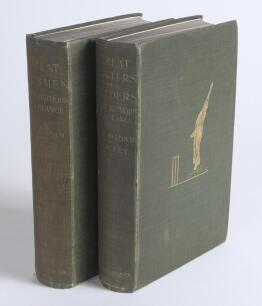 &lsquo;Great Batsmen Their Methods at a Glance&rsquo; and &lsquo;Great Bowlers and Fielders Their Methods at a Glance&rsquo;. George W. Beldam and Charles B. Fry. First editions, London 1905 and 1906. Each volume in original green cloth with gilt illustrations to fronts and gilt