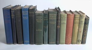 Cricket histories and biographies 1866-1939. Fourteen first edition hardback titles (one exception) from the collection of the sports journalist and author, Gordon Ross, all with his bookplate to the inside. Titles are &lsquo;Jerks in from Short-Leg&rsquo; by Quid (R