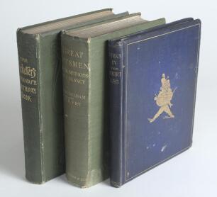 &lsquo;The Cricketer&rsquo;s Autograph Birthday Book&rsquo;. T. Broadbent Trowsdale (&lsquo;Cover-Point&rsquo;). London 1906. Original green pictorial cloth with gilt titles to front and spine, gilt to top page edges. Minor wear to board extremities, breaking to front internal hinge. 