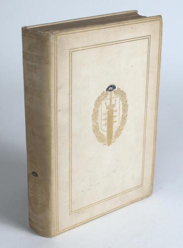 &lsquo;My Cricketing Life&rsquo;. P.F. Warner. London 1921. Limited edition of 200 copies, this being no. 60, nicely signed in ink by the author. Original decorative cream cloth boards with gilt titles and emblem, gilt to top edge. Padwick 8202. Some soiling to board