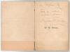 &lsquo;W.G. Grace. A Biography&rsquo;. W. Methven Brownlee. 6th edition, Iliffe & Son, London 1890. 166pp. Original decorative paper wrappers. Presentation copy with dedication in ink to half title page to Charles Green, nicely signed by the author. Padwick 7575. The - 3