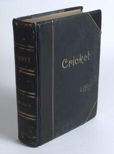&lsquo;Cricket&rsquo;. W.G. Grace. Bristol 1891. &lsquo;Crown Quarto Edition de Luxe&rsquo; edition bound in black half leather, top edge gilt, other edges untrimmed. Original black boards with gilt lettering. Replacement spine and endpapers, the original spine paper laid down. 