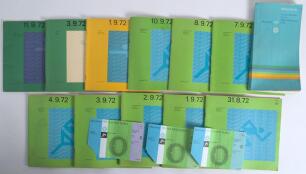 Olympics Games Munich 1972. Ten official programmes for the Games covering athletics, 31st August- 4th September, 7th, 8th and 10th September, gymnastics 1st September, boxing 3rd September, and equestrian sports 11th September. Sold with three official t
