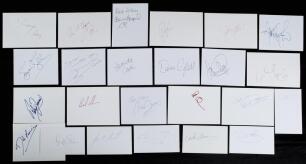 Sporting signatures 1970s-2000s. A large selection of over 160 signatures on white cards from the sporting world with good coverage of horse racing, tennis, athletics and chess. Signatures include Richard Dunwoody, Jonjo O&rsquo;Neill, Brough Scott, Pat Eddery,