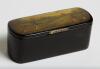 Golf snuff box. An oblong black lacquered papier mache snuff box with hinged lid, believed to be circa 1870/80&rsquo;s. The lid painted with an early golfing scene golfers with caddie&rsquo;s playing golf. - 3