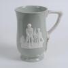 Burleigh Ware &lsquo;Golfer&rsquo; jug of tapering shape with handle moulded as a golfer playing a shot, the jug with a golf course painted in colours against a bright yellow ground, 7.75&rdquo;, This is a reproduction of the 1930&rsquo;s pieces made in 2000 by Burgess Dorling a - 4