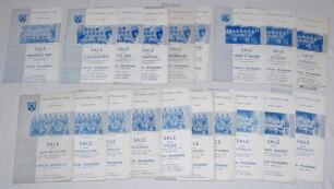 Rugby Union. Sale R.F.C. 1947-1953. Twenty original &lsquo;home&rsquo; programmes for matches played at Brooklands. Matches are v New Brighton, Manchester, Headingley season 1947/48, v Coventry, Fylde, Waterloo, Manchester, University of London 1948/49, v Waterloo, L