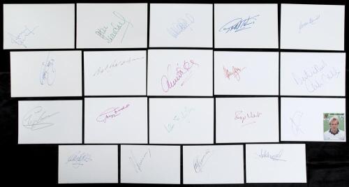British Club and internationals&rsquo; football autographs 1960s-1990s. A comprehensive selection of over 170 signatures of players and managers who represented British clubs and country, each signed to individual plain white cards. Signatures include Craig Joh
