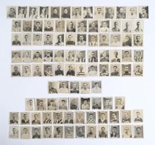 Godfrey Phillips &lsquo;Pinnace&rsquo; real photograph trade cards &lsquo;Footballers&rsquo; series 1920-1922. Collection of almost one hundred small trade cards featuring football players from the period. Variants to backs are oval design back 1920 (Qty 33), oblong double frame
