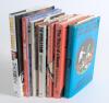 Signed football autobiographies. Seven hardback titles, each signed by the player. Titles are &lsquo;My World of Soccer&rsquo;, Jimmy Greaves 1966. &lsquo;The World Game&rsquo;, Geoff Hurst 1968. &lsquo;Goals From Nowhere!&rsquo;, Martin Peters 1970. &lsquo;Football Makes Me Laugh&rsquo;, Malcolm Macdo