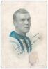 Robert &lsquo;Bobby&rsquo; Turnbull. Leeds United F.C. 1925-1932. Mono, highlighted with blue, plainback player card/postcard of Turnbull, head and shoulders, in Leeds shirt with printed signature. Published by Rostron of New Wortley, photo by Fielding. Annotation to