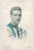 Tom Jennings. Leeds United F.C. 1925-1931. Mono, highlighted with blue, plainback player card/postcard of Jennings, head and shoulders, in Leeds shirt with printed signature. Published by Rostron of New Wortley, photo by Fielding. Annotation to verso, wea