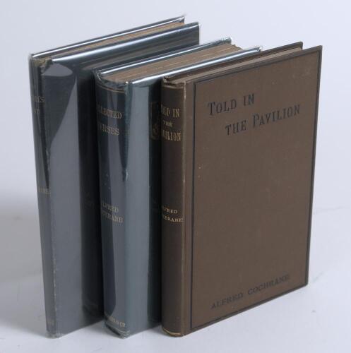 Alfred Henry John Cochrane. Derbyshire & Oxford University 1884-1888. Three hardback titles by Cochrane including two collections of verse, &lsquo;The Kestrel&rsquo;s Nest and other verses&rsquo;, London 1894, and &lsquo;Collected Verses&rsquo;, London 1903. Also &lsquo;Told in the Pavilion