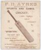 &lsquo;Souvenir of the Middlesex Team 1896&rsquo;. Folding card with title to front, printed image of the Middlesex team with &lsquo;List of Matches Played with Results&rsquo; up to 29th June and &lsquo;Matches to be Played&rsquo; to centre, advertisement for F.H. Ayres cricket and sports e - 3