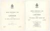 Australia tours to England 1961 and 1964. Two official menus with accompanying table plans for the British Sportsman&rsquo;s Club luncheons given to the Australian cricket teams. Both held at The Savoy Hotel, London, one on 24th April 1961, the other 22nd April - 2