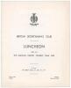 Pakistan tours to England 1962 and 1992. Two official menus for the British Sportsman&rsquo;s Club luncheons given to the Pakistan cricket teams. Both held at The Savoy Hotel, London, one on 26th April 1962, the other 1st May 1992. The 1962 menu with cartoon co - 2