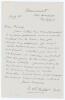 David Cecil Fowler Burton. Yorkshire & Cambridge University 1907-1921. Single page letter from Burton handwritten in ink to a school boy. Dated &lsquo;July 14th&rsquo; (year unknown but probably early 1950s), Burton asks whether the boy is a batsman or bowler, and su