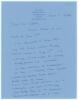 Pelham Francis Warner. Middlesex, Oxford University & England 1894-1920. Two page handwritten letter from Warner, dated 10th April 1907, regarding his ability to sing or recite. &lsquo;I have never sung a song in my life or recite, also I have five or six men s
