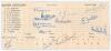 South Africa tour to England 1955. Trimmed section of a scorecard nicely signed in ink by twelve members of the South African touring party. Signatures are Goddard, McLean, Cheetham, Endean, Winslow, Murray, Mansell, Heine, Smith, Fuller, Keith and Duckwo