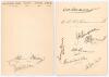 Australia tour to England 1938. Two album pages very nicely signed in black ink by ten members of the Australian touring party. Signatures are McCormick, Fingleton, Hassett, Brown, Walker, Waite, Barnes, O&rsquo;Reilly, White and the manager, Jeanes. Very good 