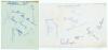 Australia tours to England 1953 & 1956. Two album pages, one signed in ink by eight members of the 1953 tour, the other by nine of the 1956 tour. 1953 tour signatures are Harvey, Benaud, Davidson, Hole, Ring, Craig, Hill and Miller. 1956 signatures are Jo