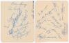 Australia tours to England 1956 & 1961. Two album pages comprising twenty signatures in ink of the 1956 touring party. Players&rsquo; signatures are Johnson (Captain), Rutherford, Harvey, Langley, Lindwall, Crawford, Wilson, Mackay, Benaud, Davidson, Burge, Arc