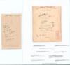 West Indies tours to England 1928 & 1939. Album page nicely signed in ink by six members of the 1928 West Indies touring party. Signatures are Roach, Bartlett, Scott, Neblett, Francis and Browne. Also a large album page signed in different coloured inks b