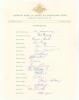 Australian tour to England 1961. Official autograph sheet with printed title and players&rsquo; names, fully signed in ink by all seventeen members of the touring party. Signatures are Benaud (Captain), Harvey, Booth, Burge, Davidson, Gaunt, Grout, Jarman, Klin