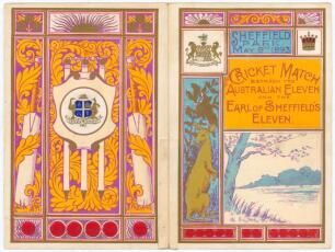 Australian tour of England 1893. Earl of Sheffield&rsquo;s XI v Australians 1893. Excellent original folding menu card for the Luncheon given by Lord Sheffield on the 9th May 1893 during the match played at Sheffield Park, Uckfield from the 8th-10th May 1893. T