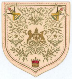 Arthur William Fitzroy Somerset. Sussex & London County 1892-1905. &lsquo;Earl of Sheffield&rsquo;s XI v South Africa 1894&rsquo;. Rare original shield shaped folding invitation card, &lsquo;Cricket Match between the South African Eleven and The Earl of Sheffield&rsquo;s Eleven in She