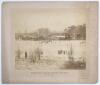 &lsquo;Sheffield Park Winter Sports. January 17th 1891&rsquo;. Two excellent original sepia photographs of ta cricket match being played in the snow at Sheffield Park in January 1891 with spectators in attendance, some on the bridge in the background. The photographs
