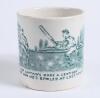 &lsquo;Our Captain&rsquo;s made a Century. But now he&rsquo;s bowled at last, you see&rsquo;. Victorian cricket mug with transfer printed image of the Captain being bowled with bowler, wicket-keeper and fielders. 3&rdquo; tall. Minor wear to rim and base otherwise in good condition. c - 2