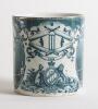 England v Australia 1905. Victor Thomas Trumper. New South Wales & Australia 1894-1914 and Archibald Campbell MacLaren. Lancashire & England 1890-1923. Scarce Staffordshire mug, printed in dark turquoise, with figures of Trumper and MacLaren in batting po - 3