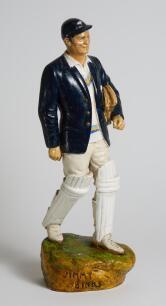 James Graham Binks, Yorkshire & England 1955-1969. Excellent large ceramic sculptured figure of &lsquo;Jimmy&rsquo; Binks&rsquo; wearing Yorkshire blazer, sweater and cap, wearing pads with wicket-keeping gloves under his arm. The figure to naturalistic base. Impressed to 