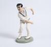 &lsquo;Freddie Truman. Yorkshire & England&rsquo;. A glazed pottery figure of Freddie Trueman modelled full length, wearing Yorkshire colours, in bowling action. Incised to base with title and signed R. Underwood. 9&rdquo; tall. Issued in a limited number, this being marke