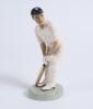 &lsquo;A Yorkshire Batsman&rsquo;. A glazed pottery figure of batsman modelled full length, wearing Yorkshire cap, in batting pose. Incised to base and signed R. Underwood. 7.5&rdquo; tall. Issued apparently in a limited edition number. Good/very good condition